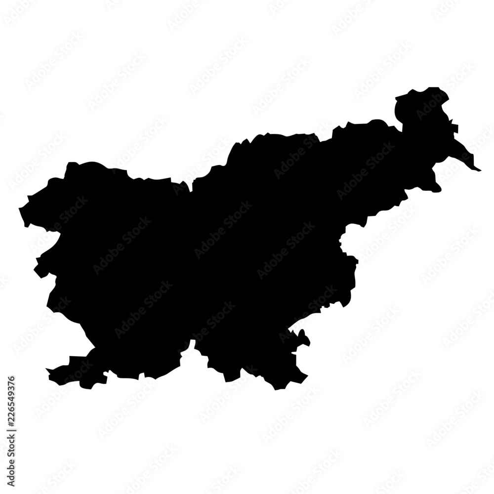 Black map country of Slovenia
