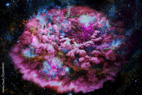 Landscape background of fantasy alien galaxy. The elements of this image furnished by NASA.
