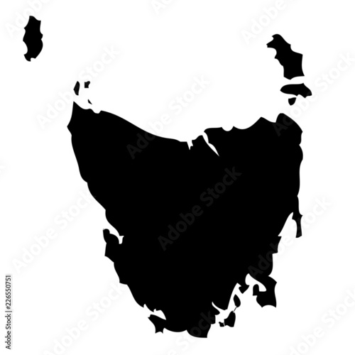 Black map country of Tasmania, Australia photo