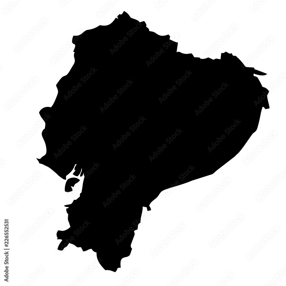 Black map country of Ecuador