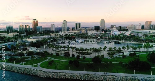 Long beach view from the sky