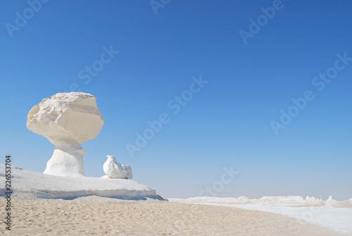 The limestone formation in White desert Sahara Egypt