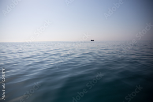 Lonely boat in the sea