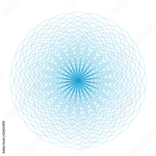 Spirograph for safety protective layer on the diplomas, certificates or bills - vector illustration, watermark.