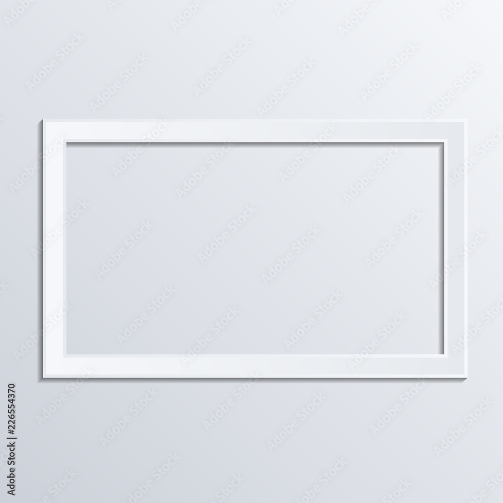 White frame on white background. White paper cut background. Abstract modern 3d origami paper art style White frame on white background. White paper cut background. Abstract modern 3d origami paper art style