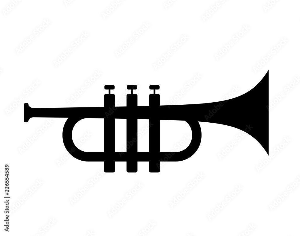 Trumpet silhouette vector icon Stock Vector