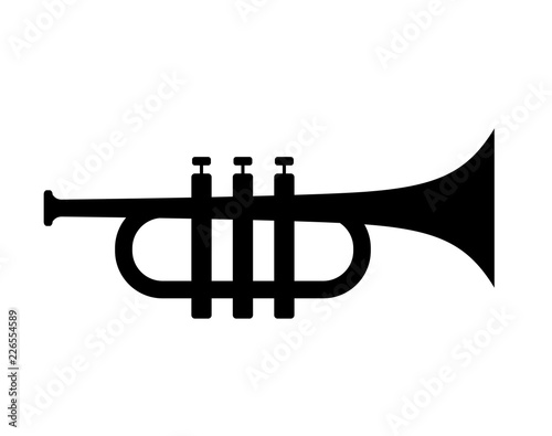 Canvas Print Trumpet silhouette vector icon