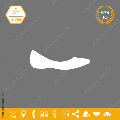 Ballerina flats - women shoe, the silhouette . Graphic elements for your design