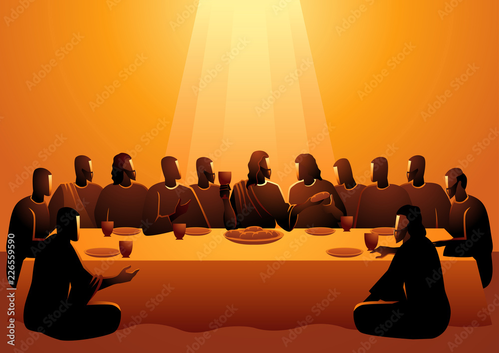 Obraz premium Jesus shared with his Apostles