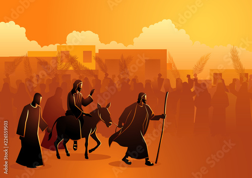 Canvas Print Jesus comes to Jerusalem as King