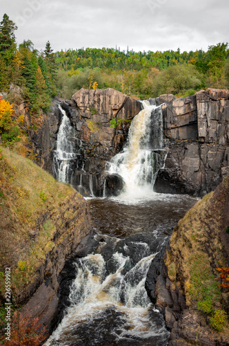 High falls in autumn colors