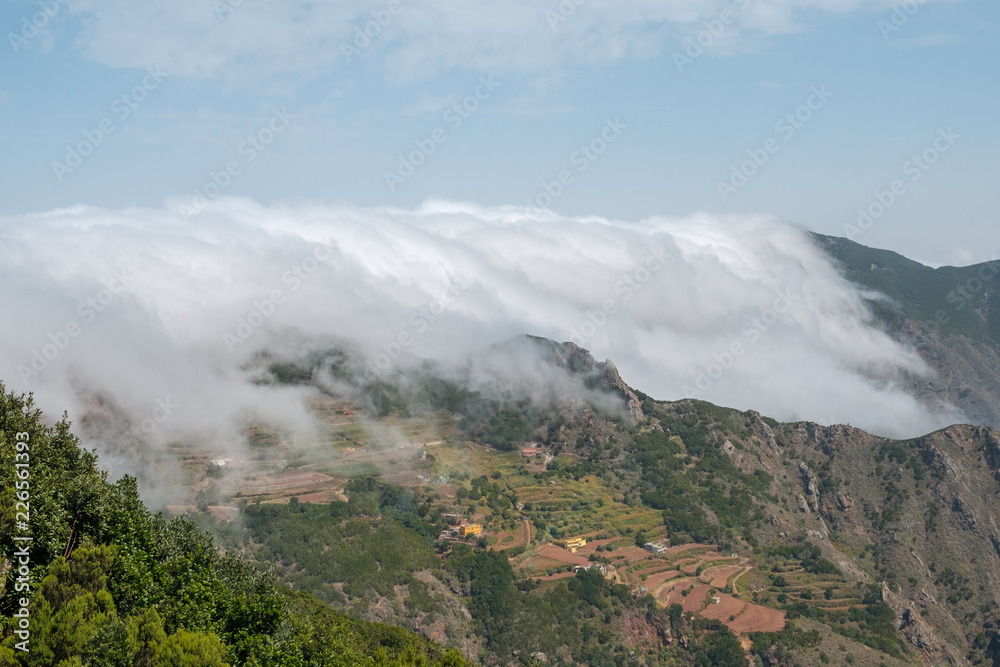 clouds in mountains - forest mountain landscape clouds in mountains - forest mountain landscape