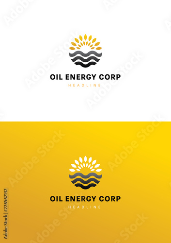 Oil energy corporation logo template. photo