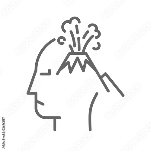 Volcano on human head