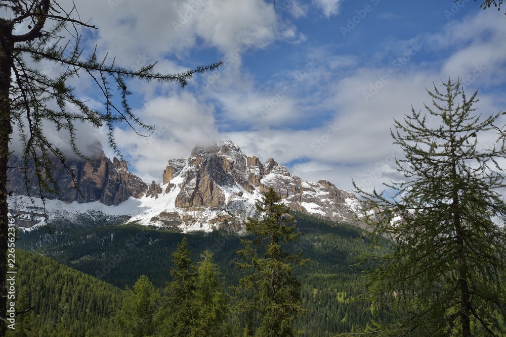 Tofana di Mezzo and Tofana di Rozes mountains in Dolomites, Italy