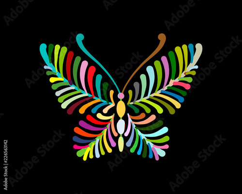 Ornate colorful butterfly for your design