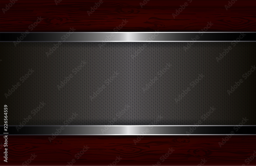 Obraz premium Geometric red background with silhouette of a metal grill with edging.