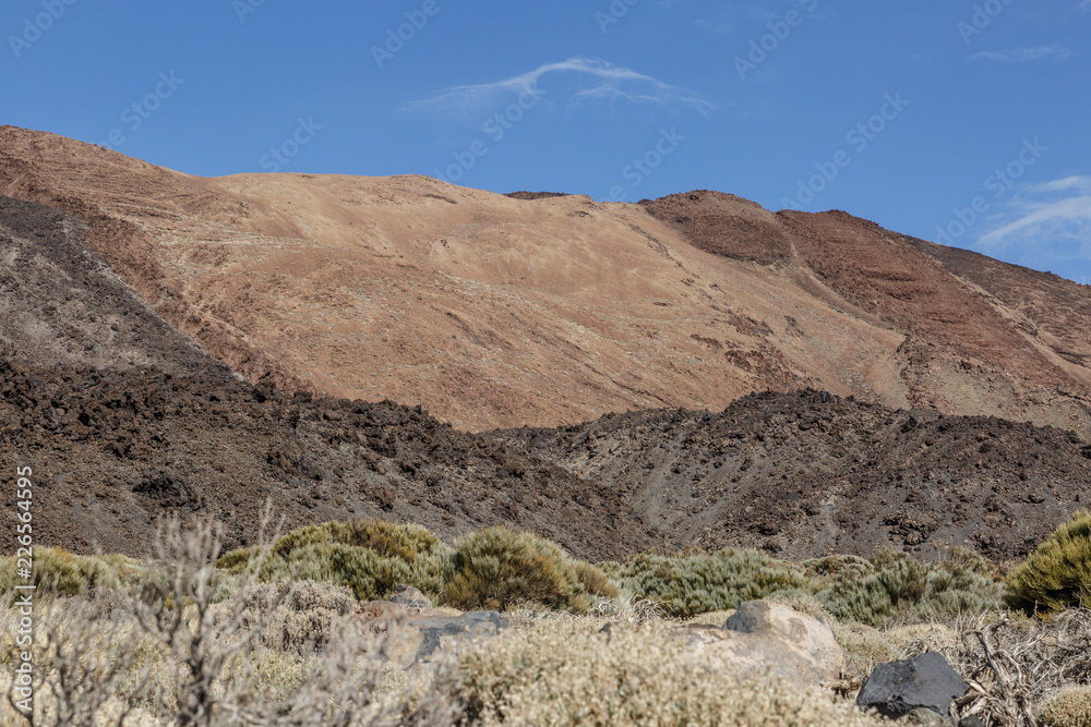 Land of different colors in the area of the Teide National Park, Canary Islands