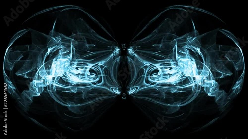 Isotropic lines of a magnetic field - seamlessly looping flame fractal animation. photo