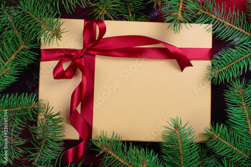 Beautiful gift box under the christmas tree