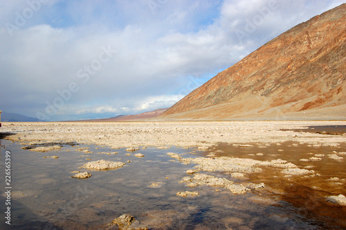 Badwater Basin in Death Valley National Park, California, USA. The lowest point in West Hemisphere.
