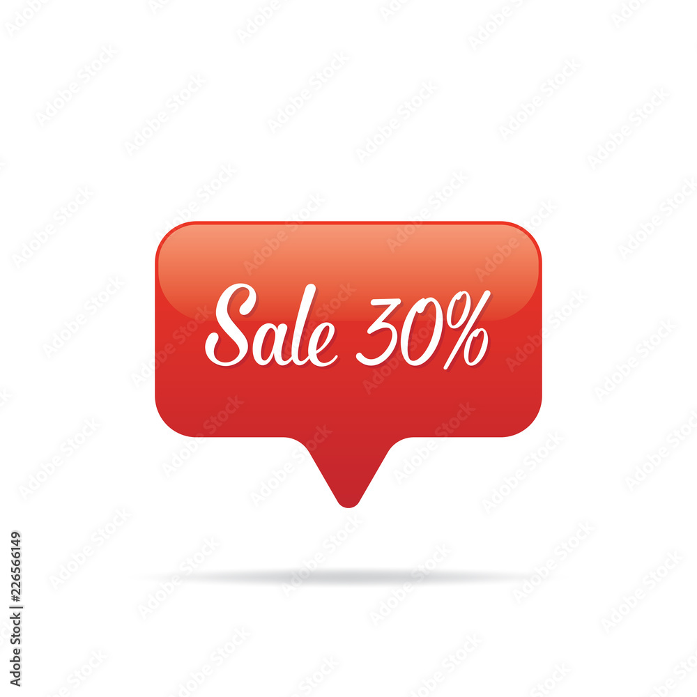 Vol.7 Sale sign set app notification 30 percent heading design for