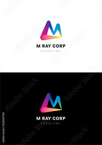 M ray corporation logo template.