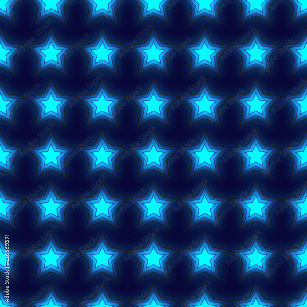 Fototapeta premium Blue recurent stars background