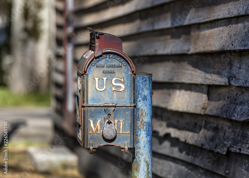 mailbox outside the historic 19th century post office photo