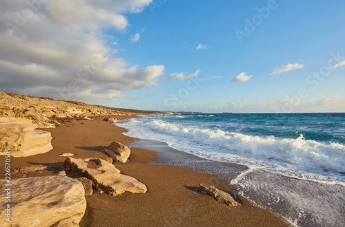 rocky coast of the island of Cyprus