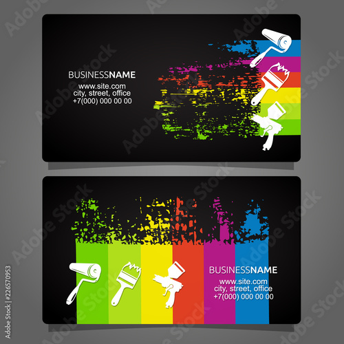 Painting business card concept