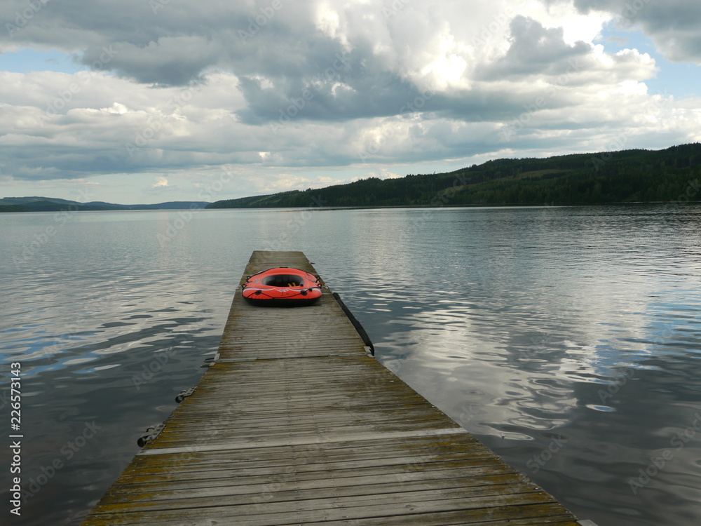 Naklejka premium Red life boat