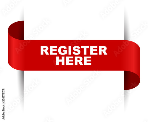red vector banner register here