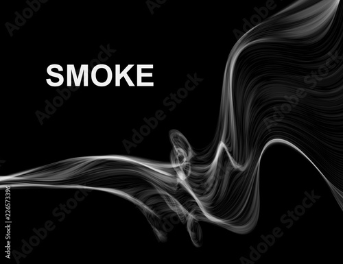 Smoke on black vector background.