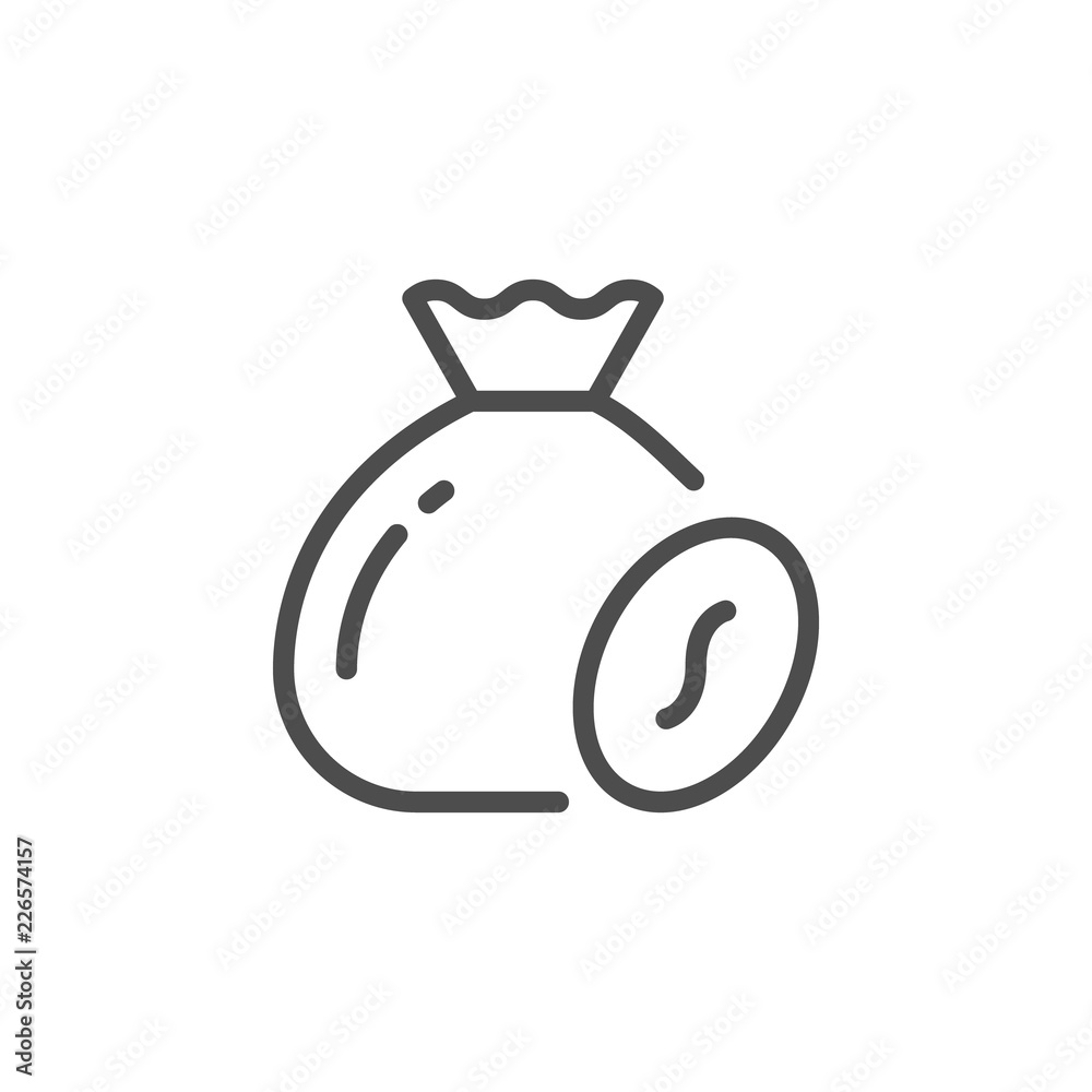 Coffee sack line icon