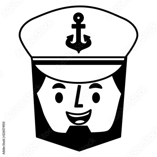 captain sailor face cartoon portrait