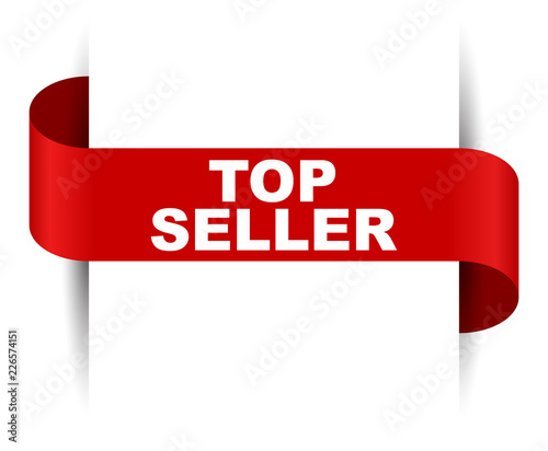 red vector banner top seller