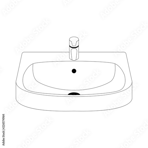 ceramic washbasin  vector illustration