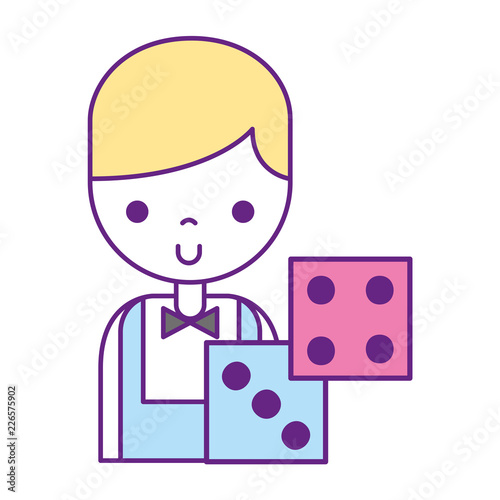 male croupier dices bet casino game