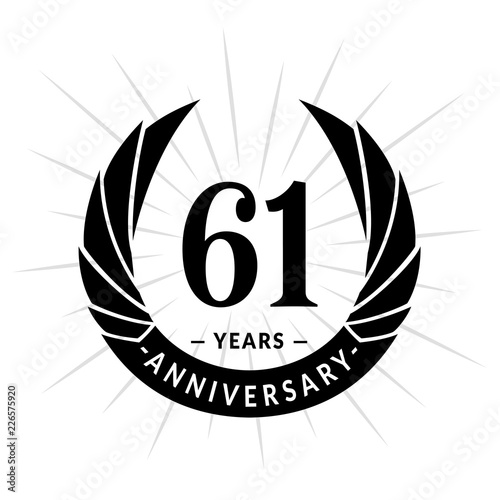61 years anniversary. Elegant anniversary design. 61 years logo. 