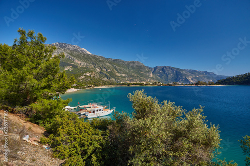 Fototapeta Naklejka Na Ścianę i Meble -  Oludeniz , Situated on Turkey of south-west coast, with it's pristine white beaches and amazingly blue waters, is one of the finest beaches in the world.