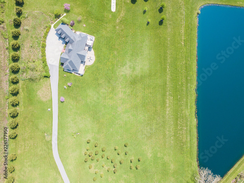 Aerial of Farmland and Farm Homes in Aspers, Pennsylvania photo