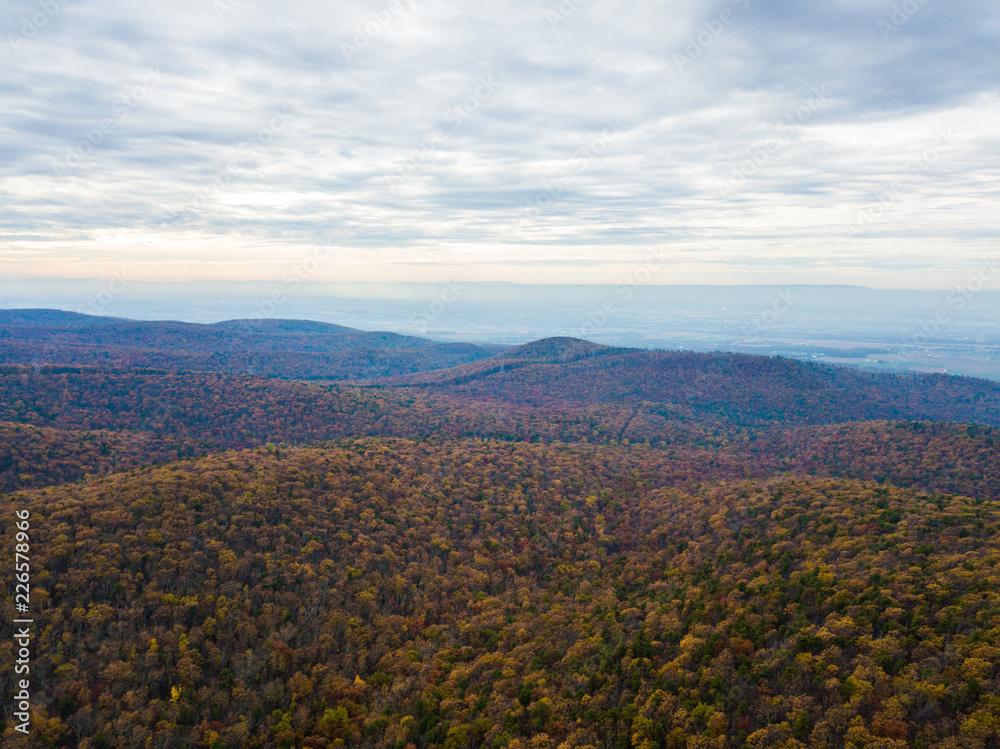 Aerial of Michaux State Forest in Pennsylvania During Fall in the Mountains Aerial of Michaux State Forest in Pennsylvania During Fall in the Mountains