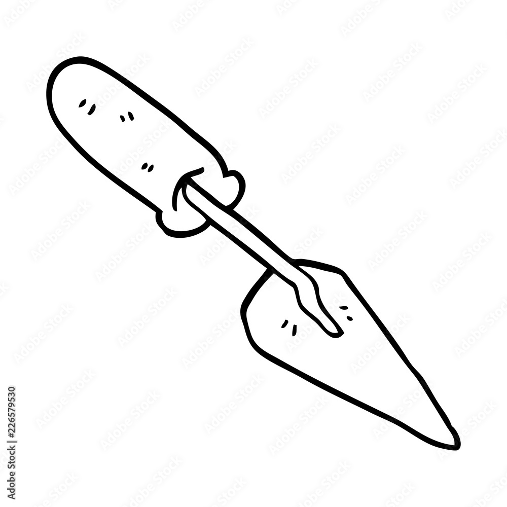 line drawing cartoon trowel