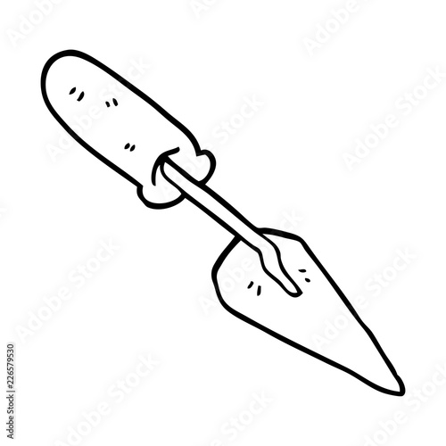 line drawing cartoon trowel