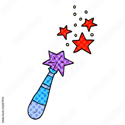 cartoon doodle magic wand