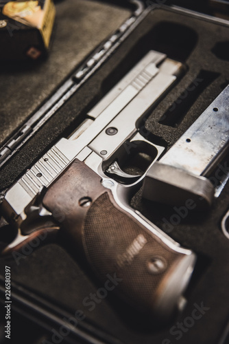 Gun in protective case