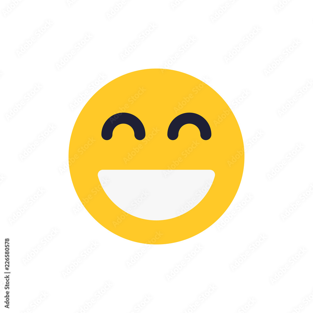 Smiling emoji with open mouth, vector illustration. Smiling emoji with open mouth, vector illustration.