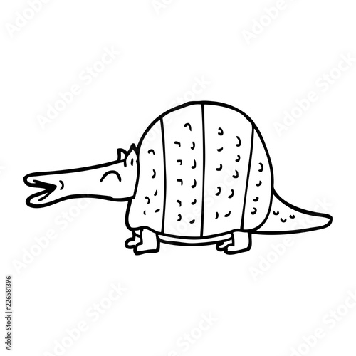 line drawing cartoon armadillo