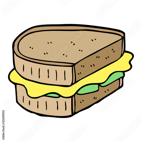 cartoon doodle toasted sandwich